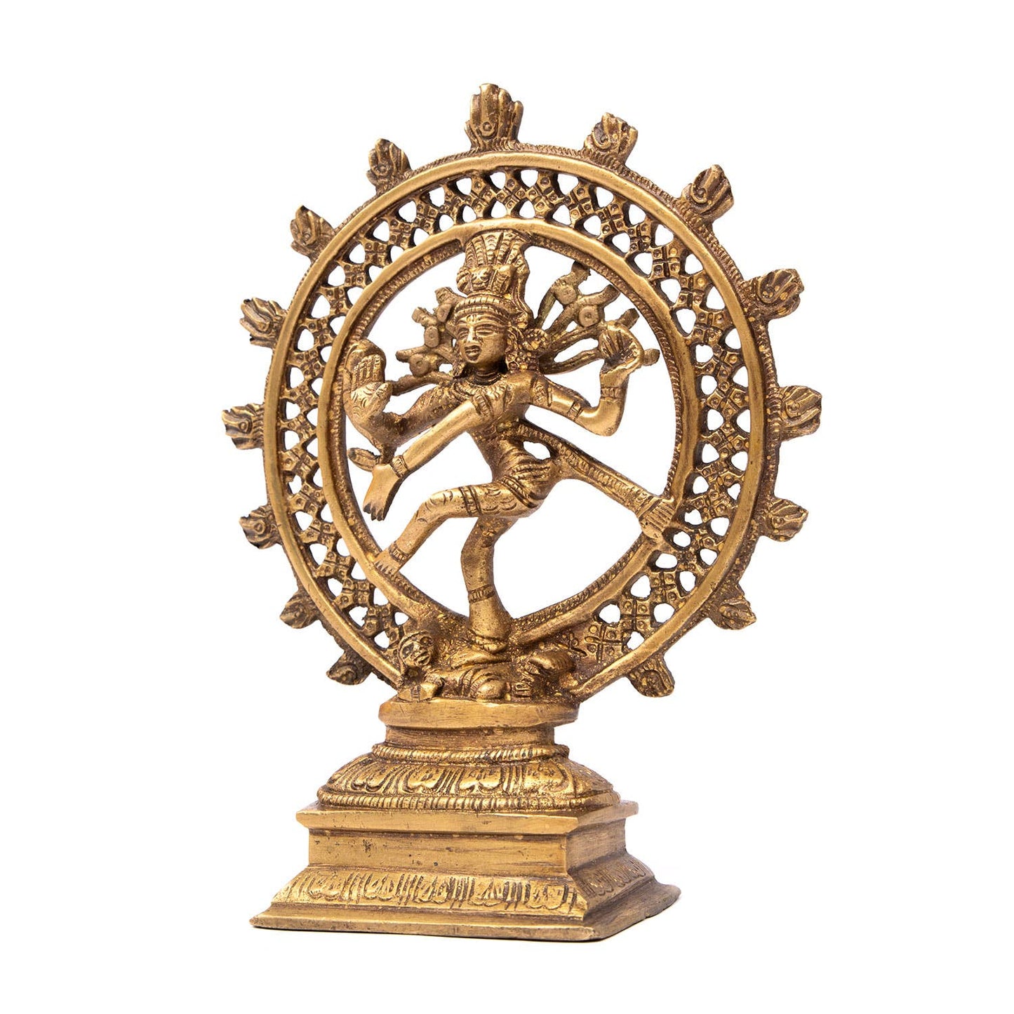 Statue of Nataraj, brass, approx. 20 cm, golden yellow
