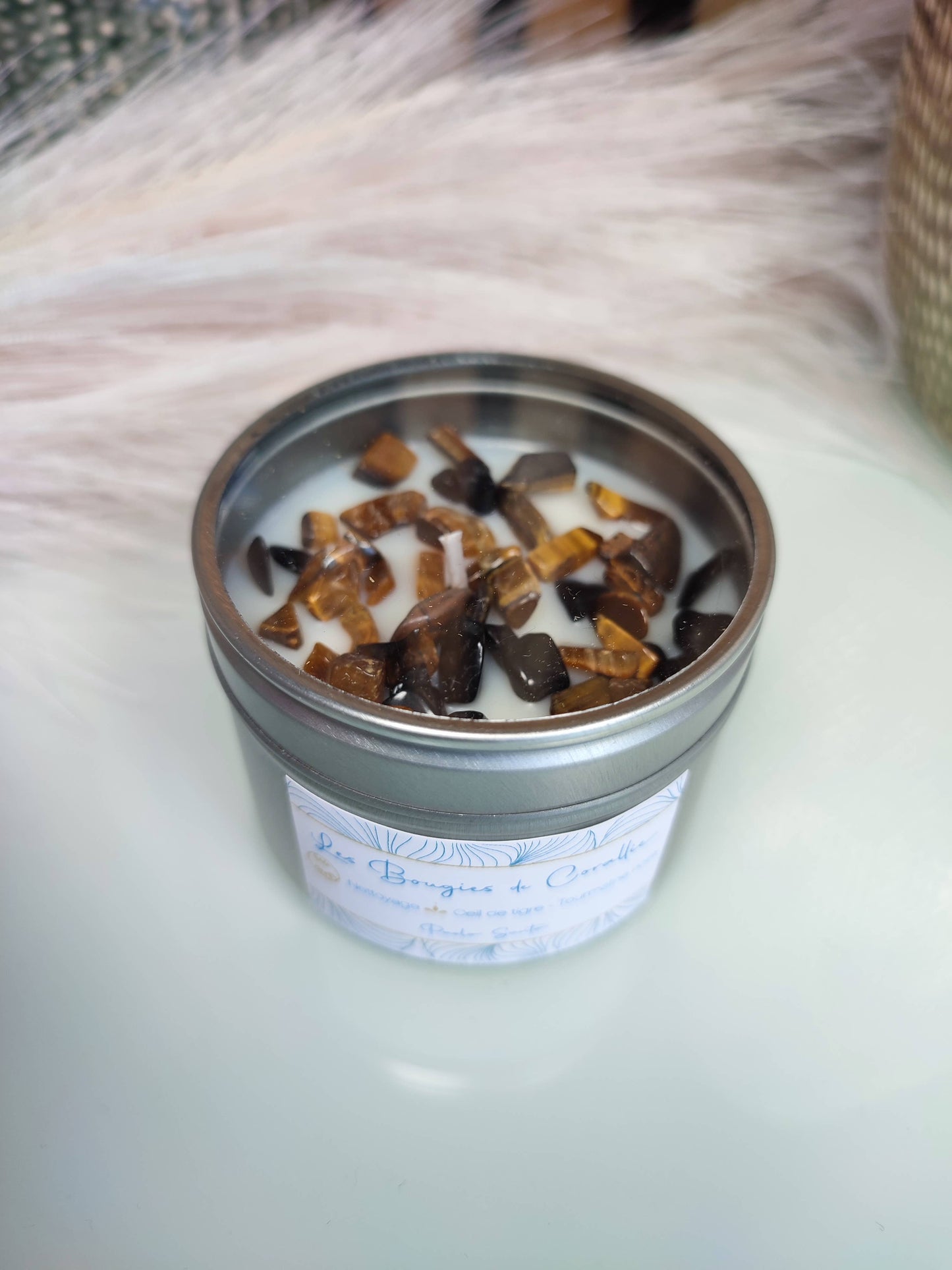 Bougie parfumée Nettoyage avec pierres naturelles
