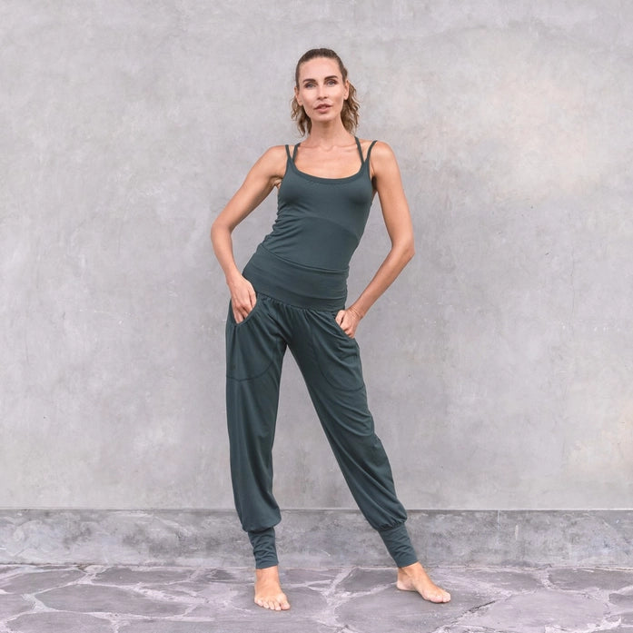 Pantalon Joyce en coton biologique - vert forêt