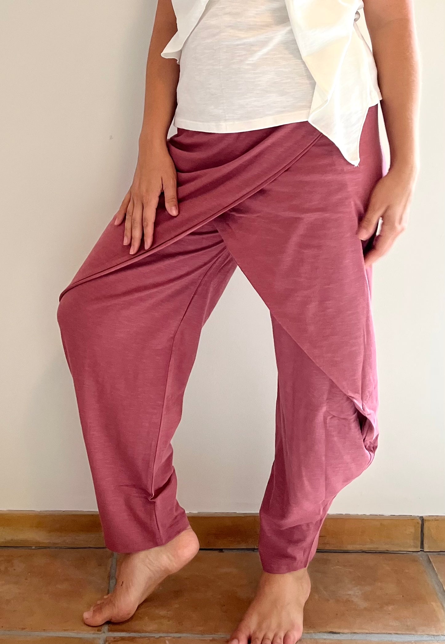 Pantalon Croisé Jersey - rose