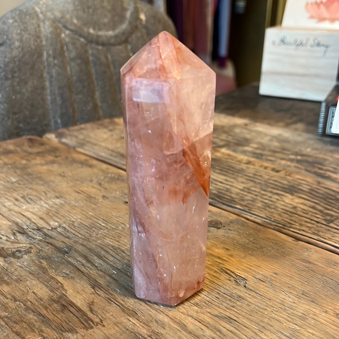Fire Quartz Obelisk Crystal (110mm)