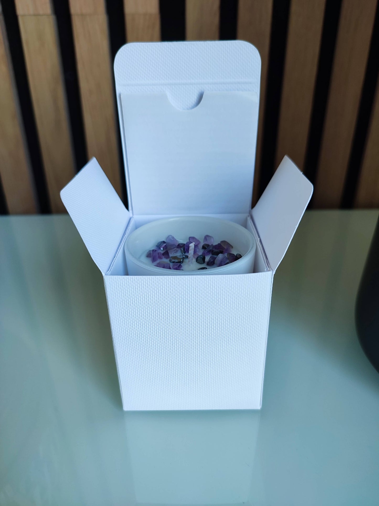 Bougie parfumée Bien-être avec pierres naturelles