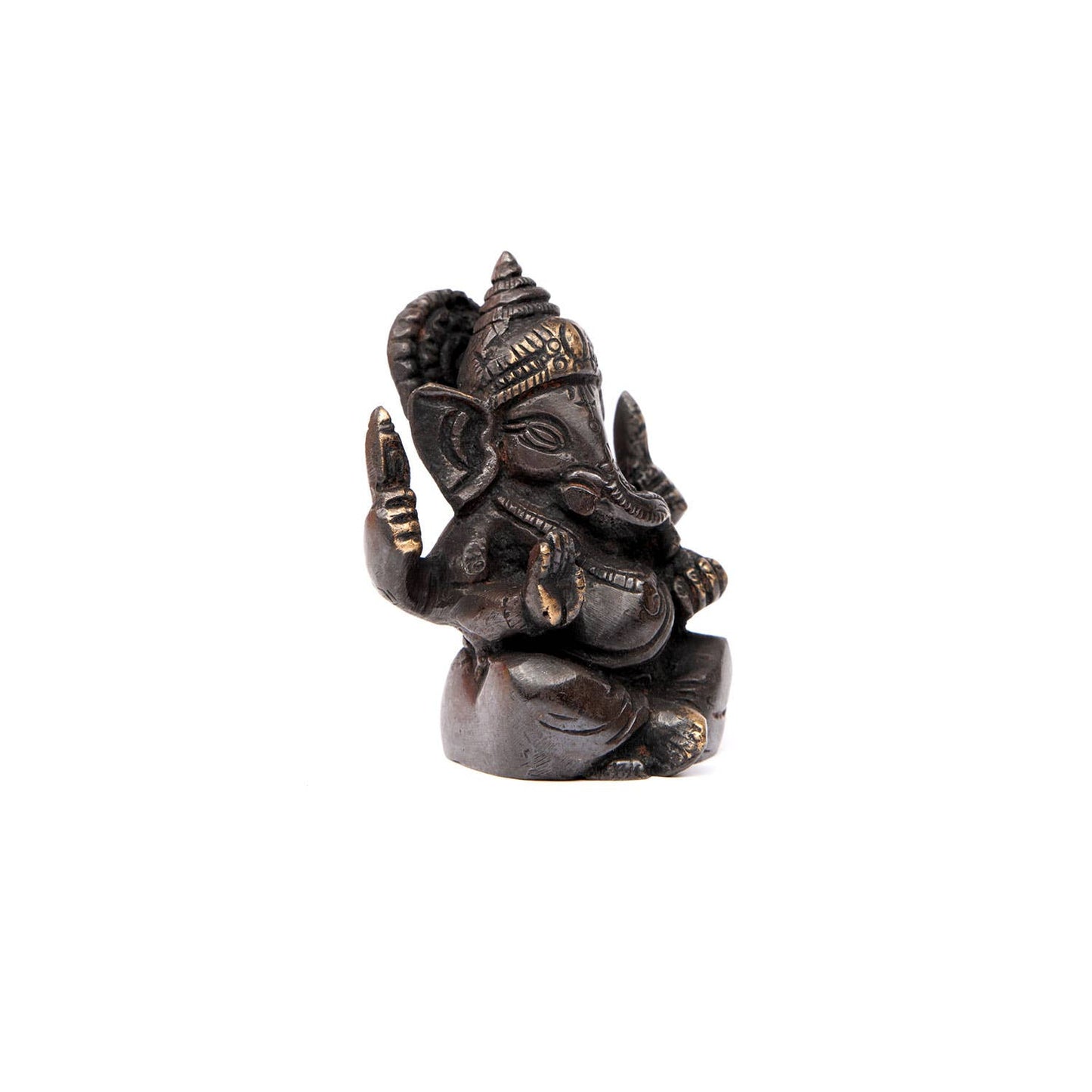 Statue of Ganesha, brass approx. 7 cm, black