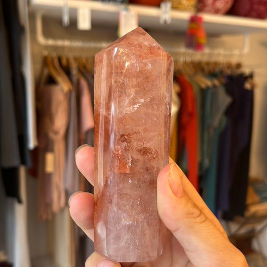 Fire Quartz Obelisk Crystal (110mm)