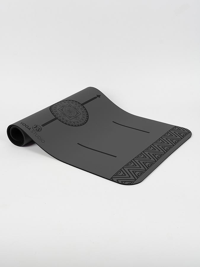 Mini Tapis de yoga Studio pour genoux: Gris + sangle