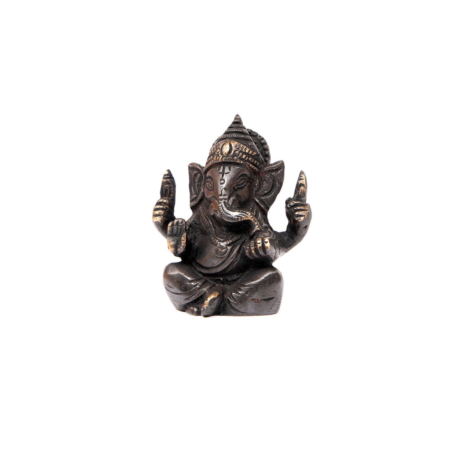Statue of Ganesha, brass approx. 7 cm, black