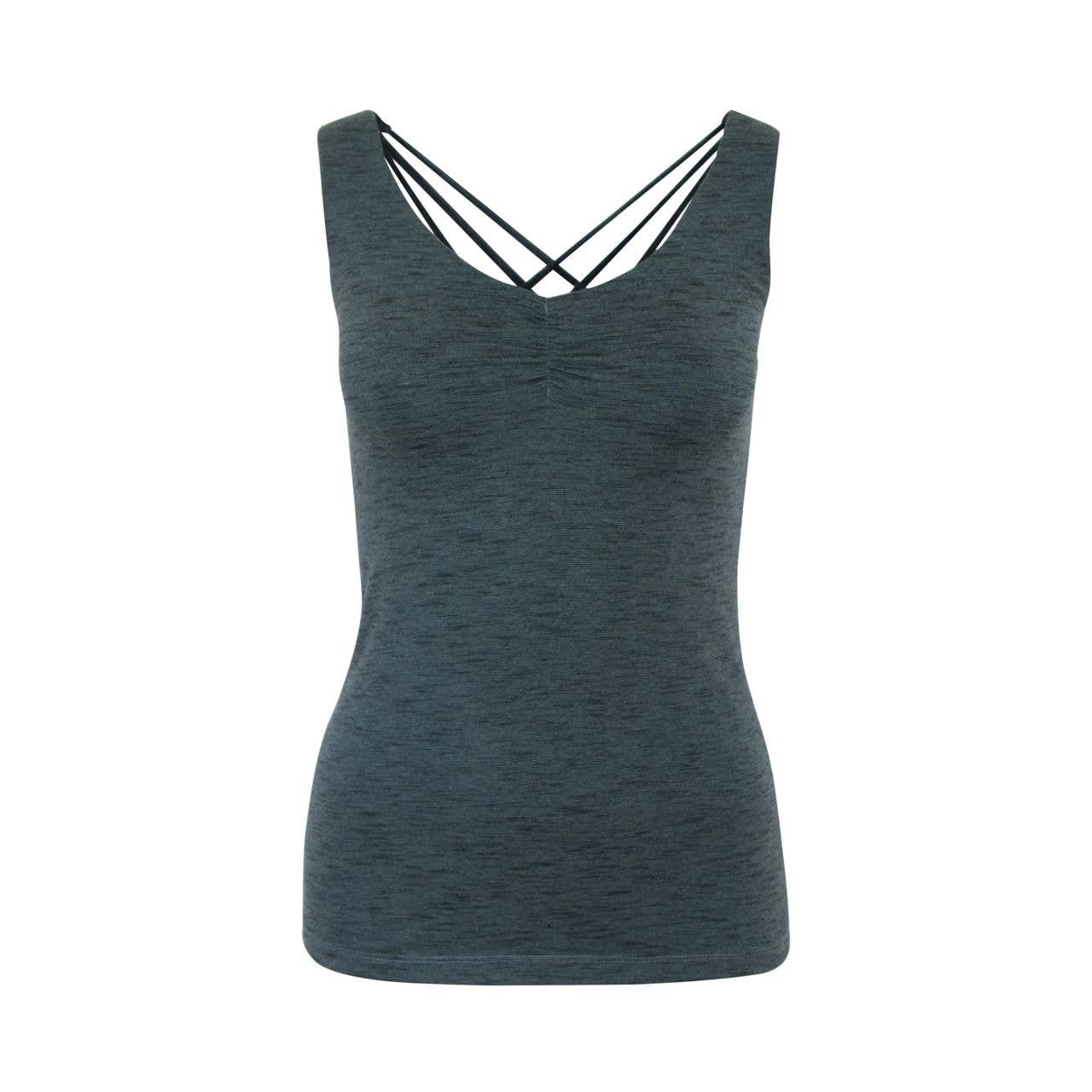Débardeur en coton biologique Nuri Pin noir chiné