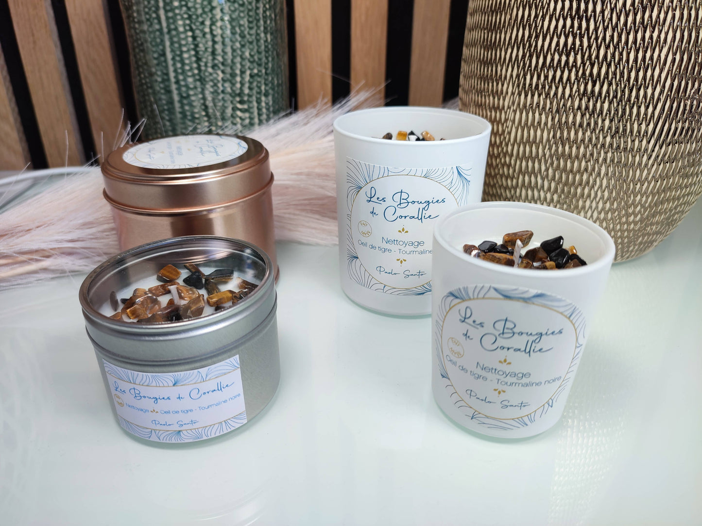 Bougie parfumée Nettoyage avec pierres naturelles