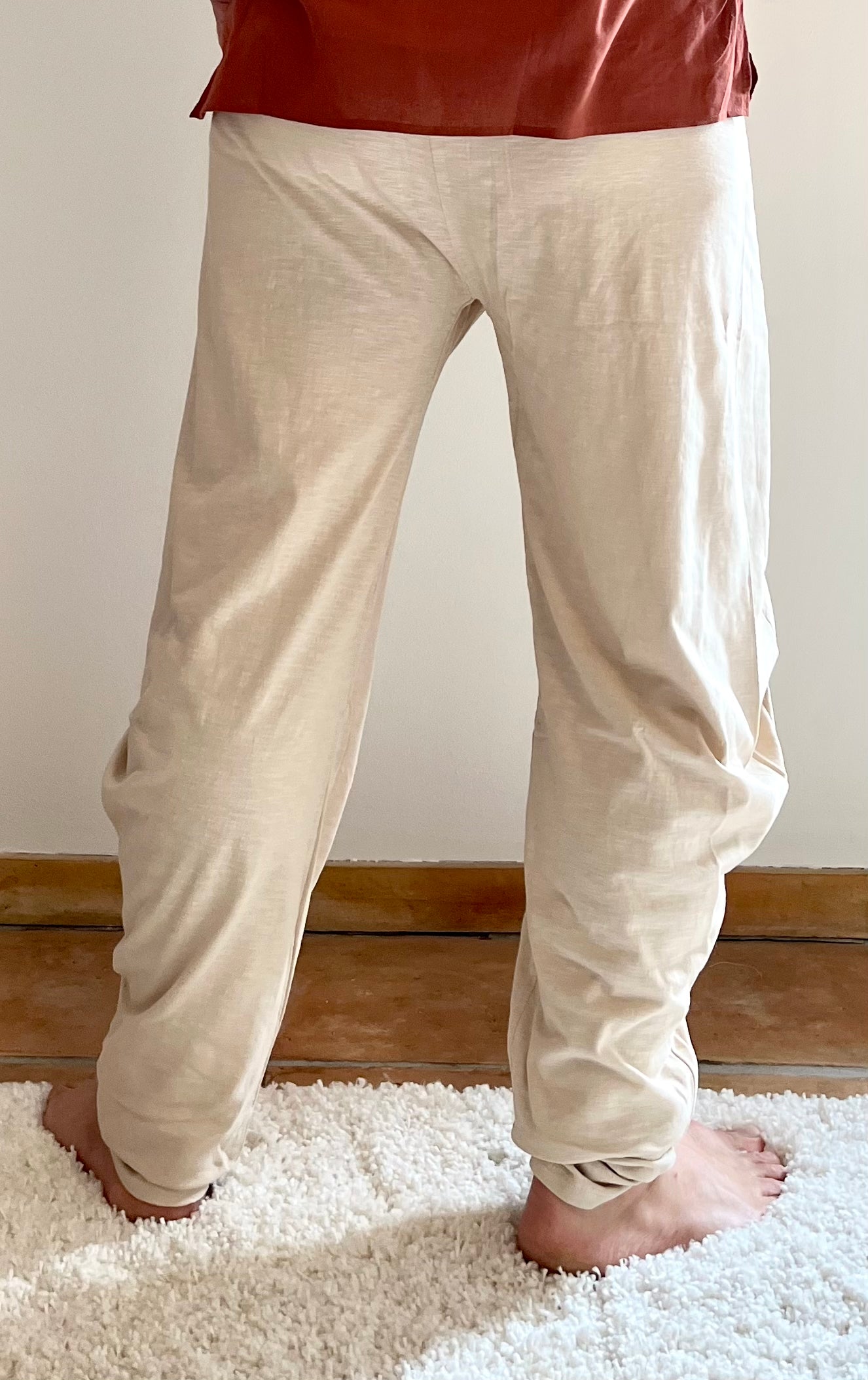 Jersey Crossover Trousers - beige