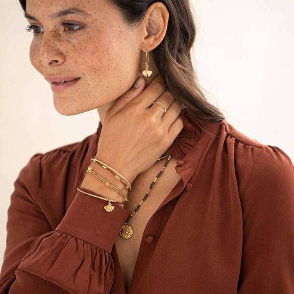 Bracelet Willing doré avec pierre de citrine