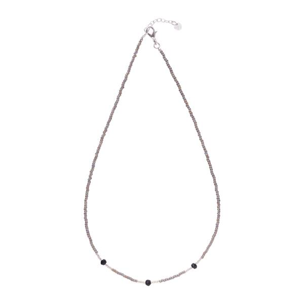 Collier Brightly onyx noir et perles de verre