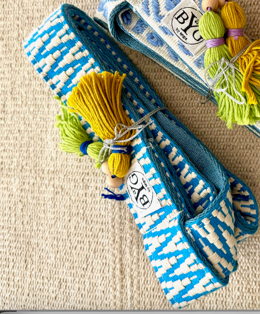 Sangle de transport pour tapis brodé - Luxury Zic-Zac - Bleu turquoise