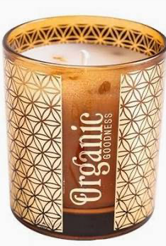 Bougie Parfum Naturel Organic - Verre avec motif fleur de vie