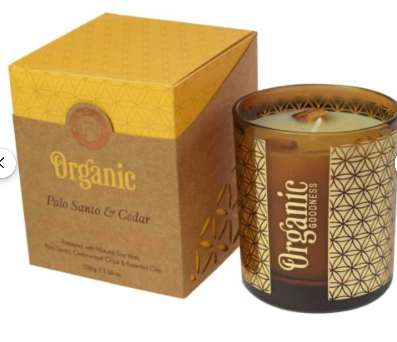 Bougie Parfum Naturel Organic - Verre avec motif fleur de vie