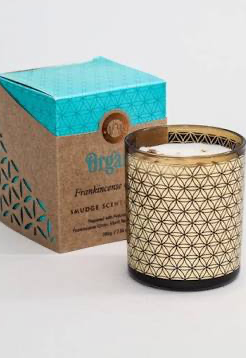 Bougie Parfum Naturel Organic - Verre avec motif fleur de vie