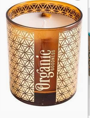 Bougie Parfum Naturel Organic - Verre avec motif fleur de vie