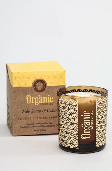 Bougie Parfum Naturel Organic - Verre avec motif fleur de vie