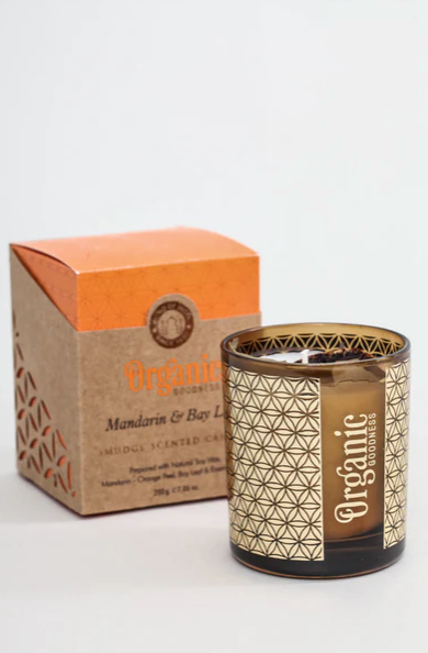 Bougie Parfum Naturel Organic - Verre avec motif fleur de vie