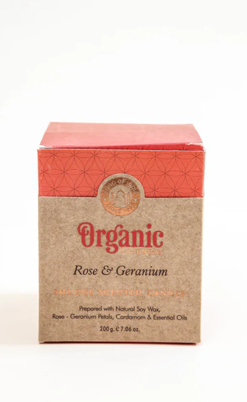 Bougie Parfum Naturel Organic - Verre avec motif fleur de vie