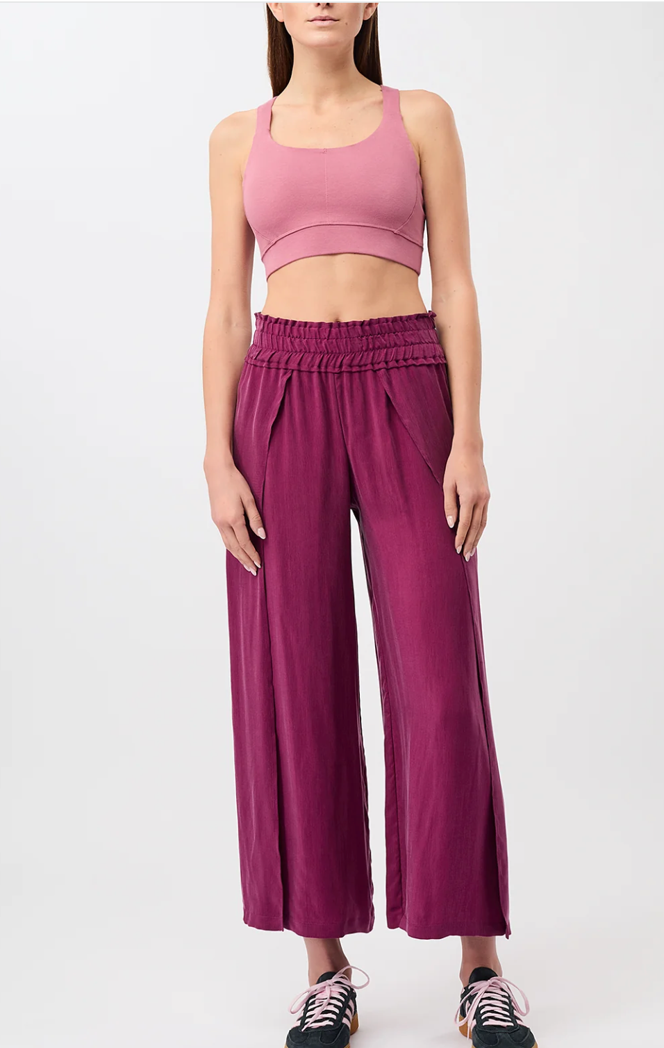 Pantalon Bali - Vegan Silk Cupro - Cherry - Mandala