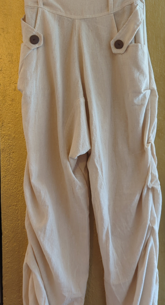 Harem pants with button - beige