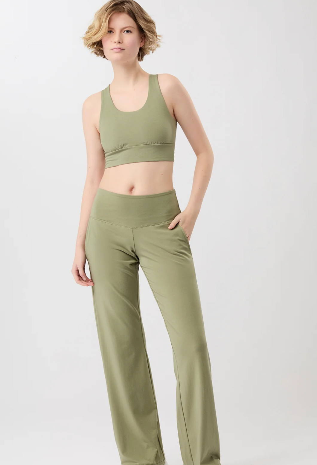 Wide Leg Workout Pant - Mossy