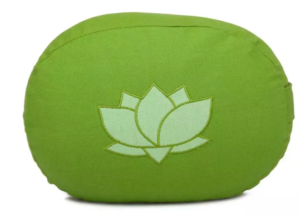 Coussin de méditation ovale Lotus - vert olive