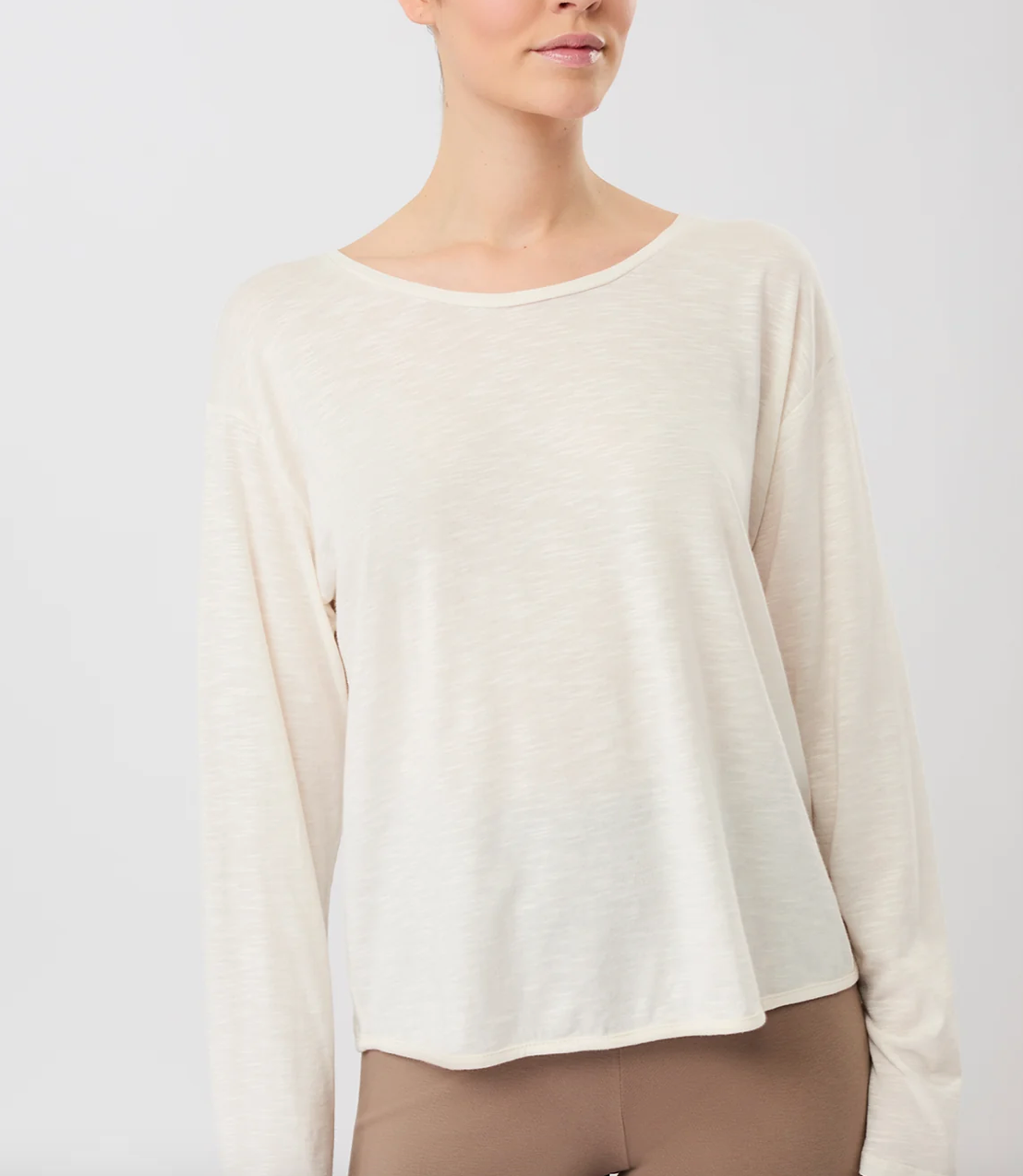 Open Back Long Sleeve Shirt - White