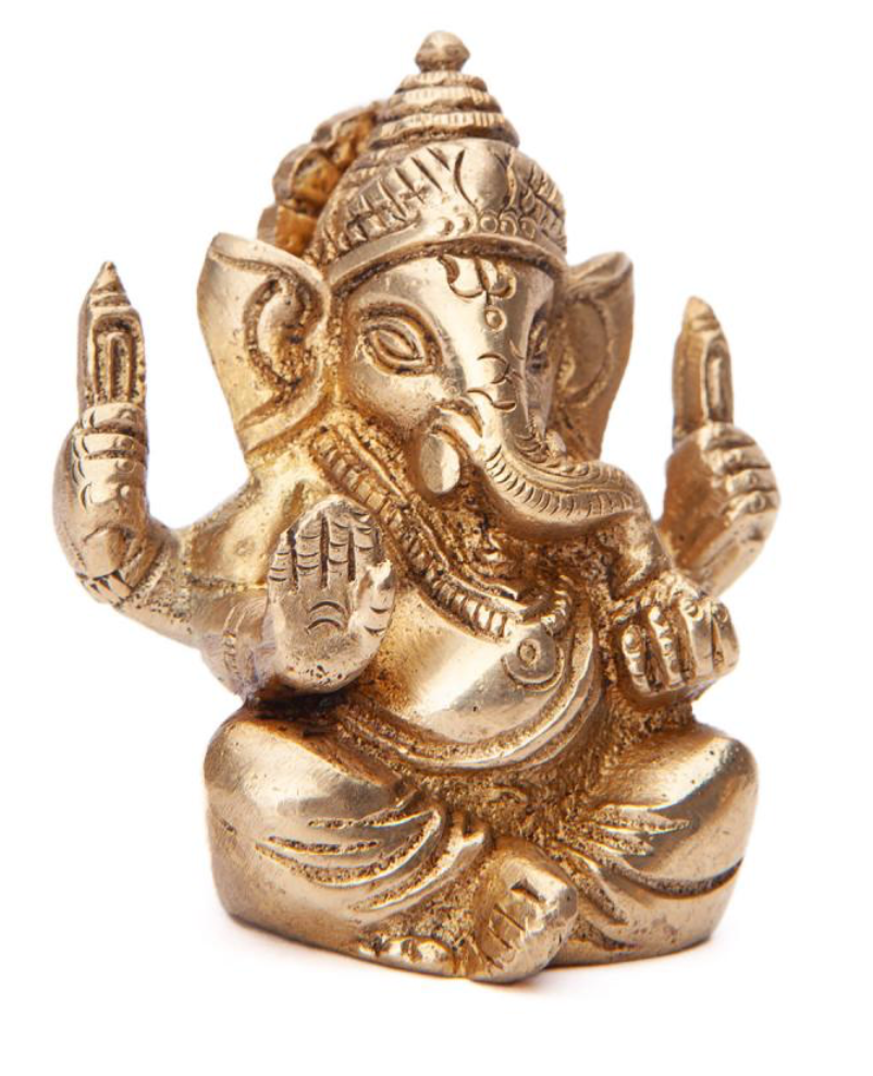 Statue of Ganesha, brass approx. 7 cm, black