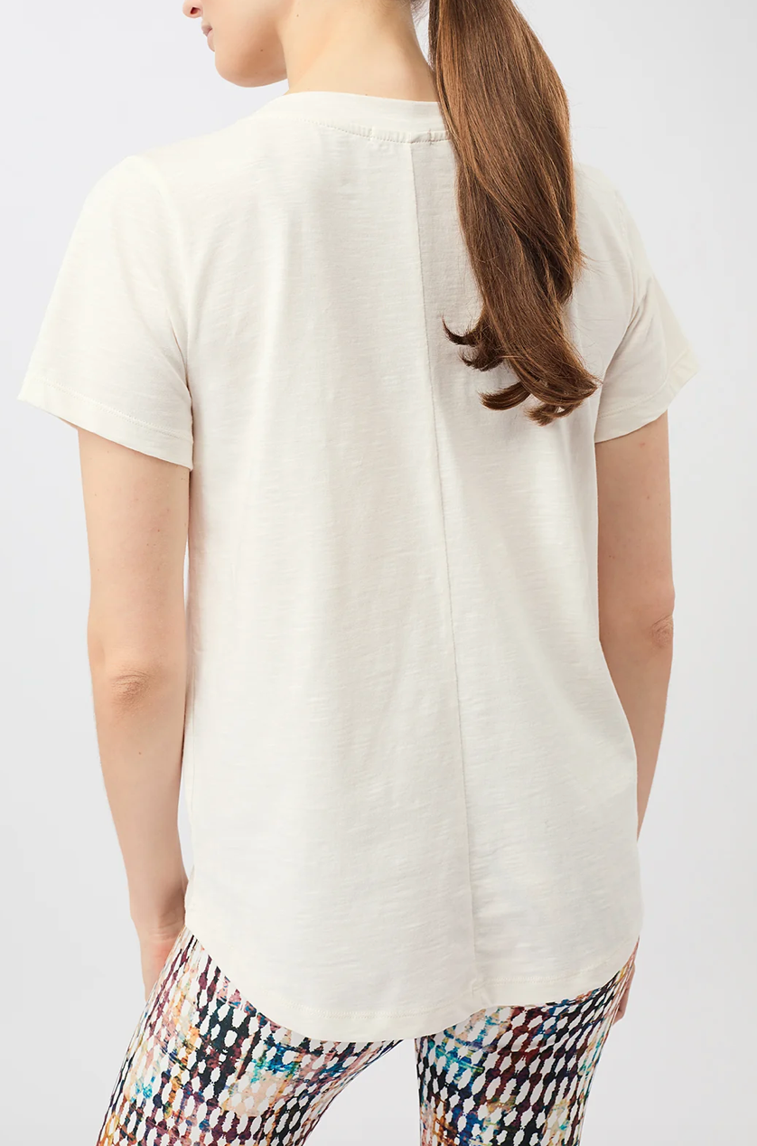 V Neck T-Shirt - White - Mandala