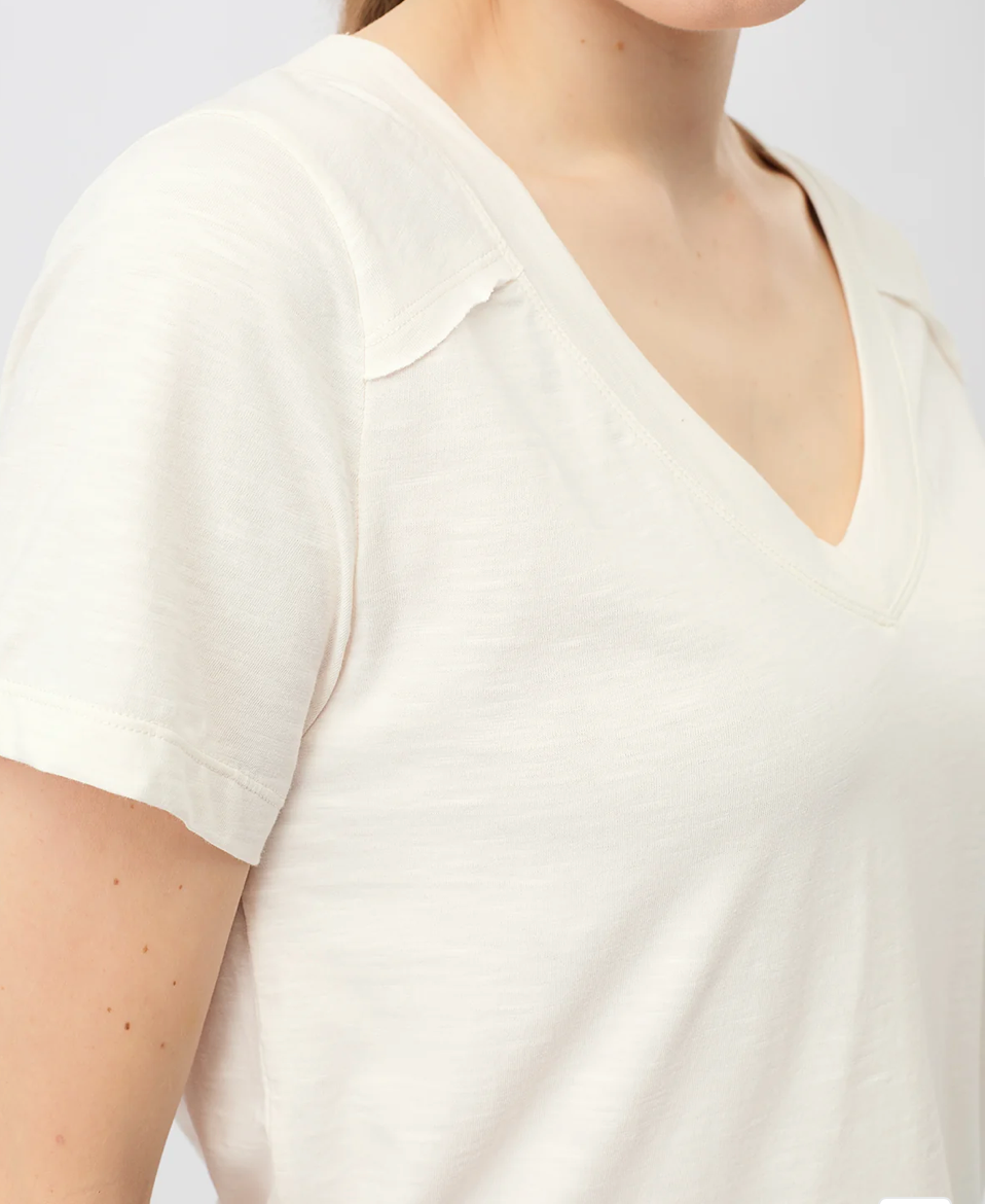V Neck T-Shirt - White - Mandala