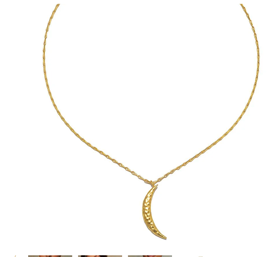 Collier "Half Moon" plaqué or 18k