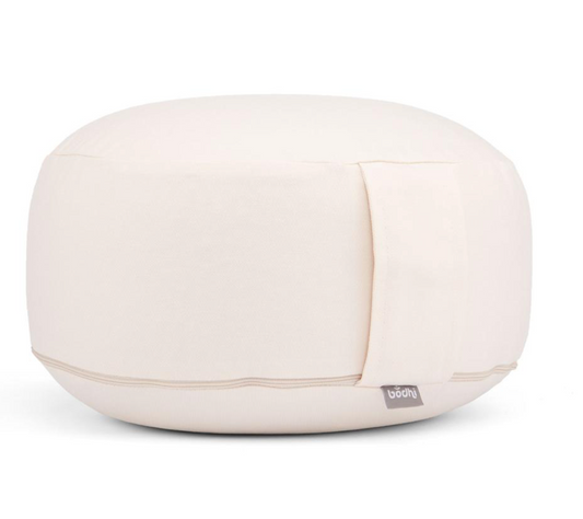 Ecru Indian pattern meditation cushion - spelled