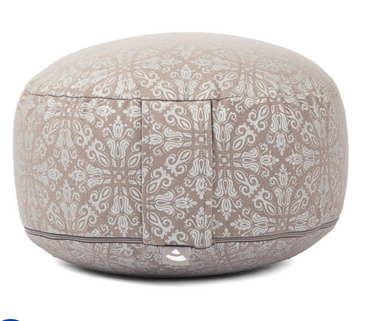 Turquoise Indian motif meditation cushion - spelled