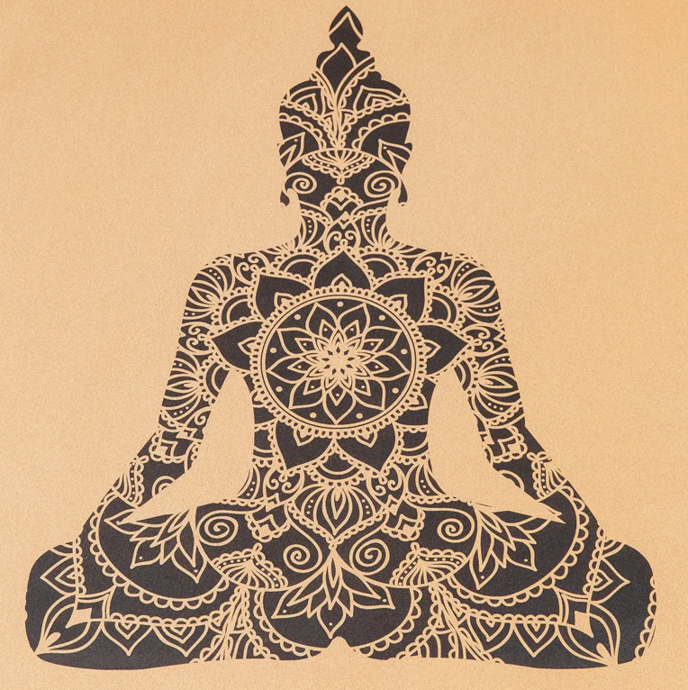 Tapis de méditation & Yoga - liège & caoutchouc - Bouddha