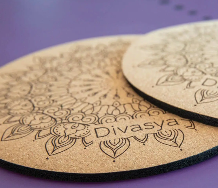 Knee Yoga Pad - Ensemble de genouillères - Caoutchouc naturel et liège
