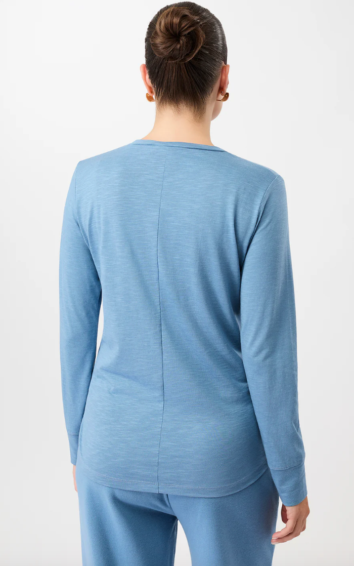 Easy Longsleeve Shirt - Wave Ocean blue