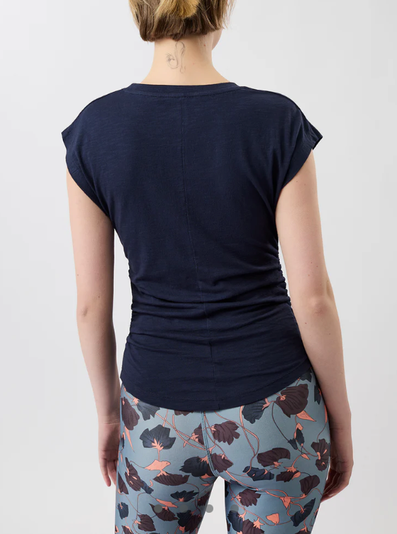 Side Ruffled Top - Nightblue Sky- Mandala