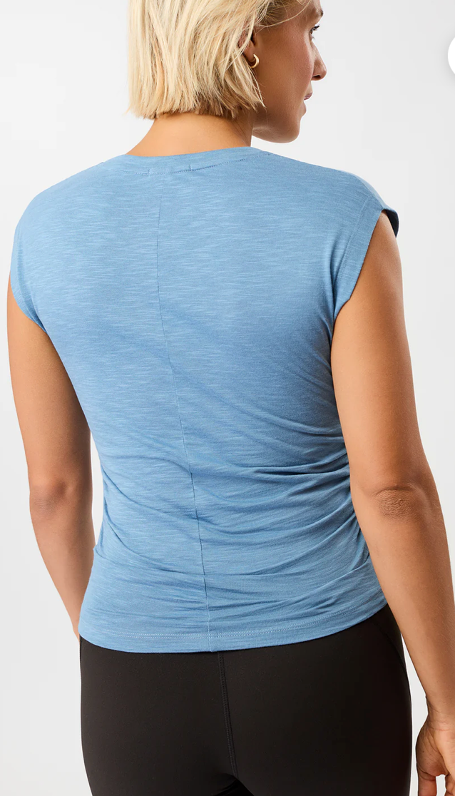 New Cable Top with integrated support bra - White