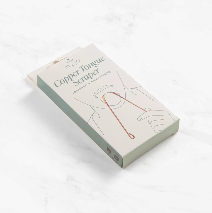 Gratte-langue en cuivre avec pochette