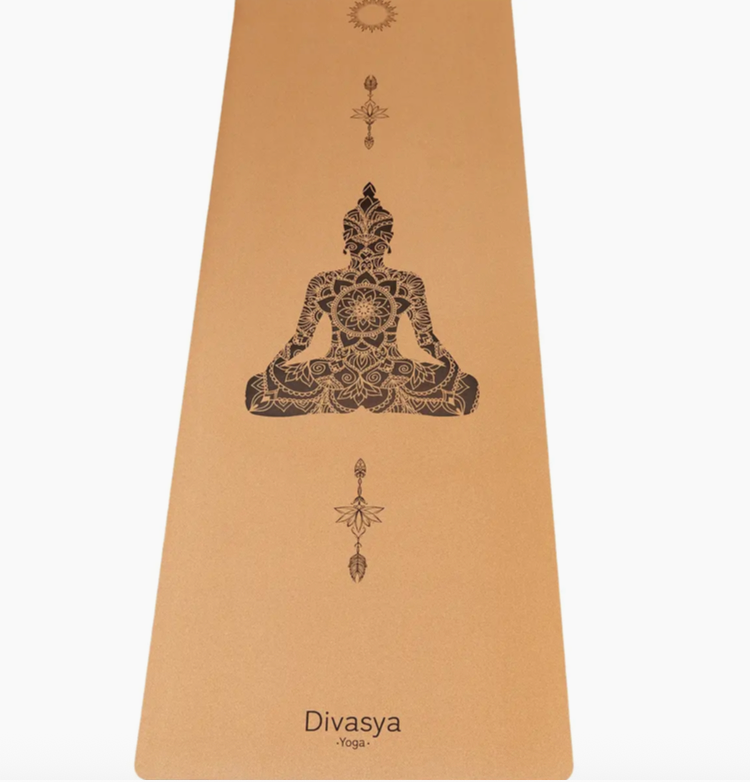 "Neutral" cork and rubber yoga mat