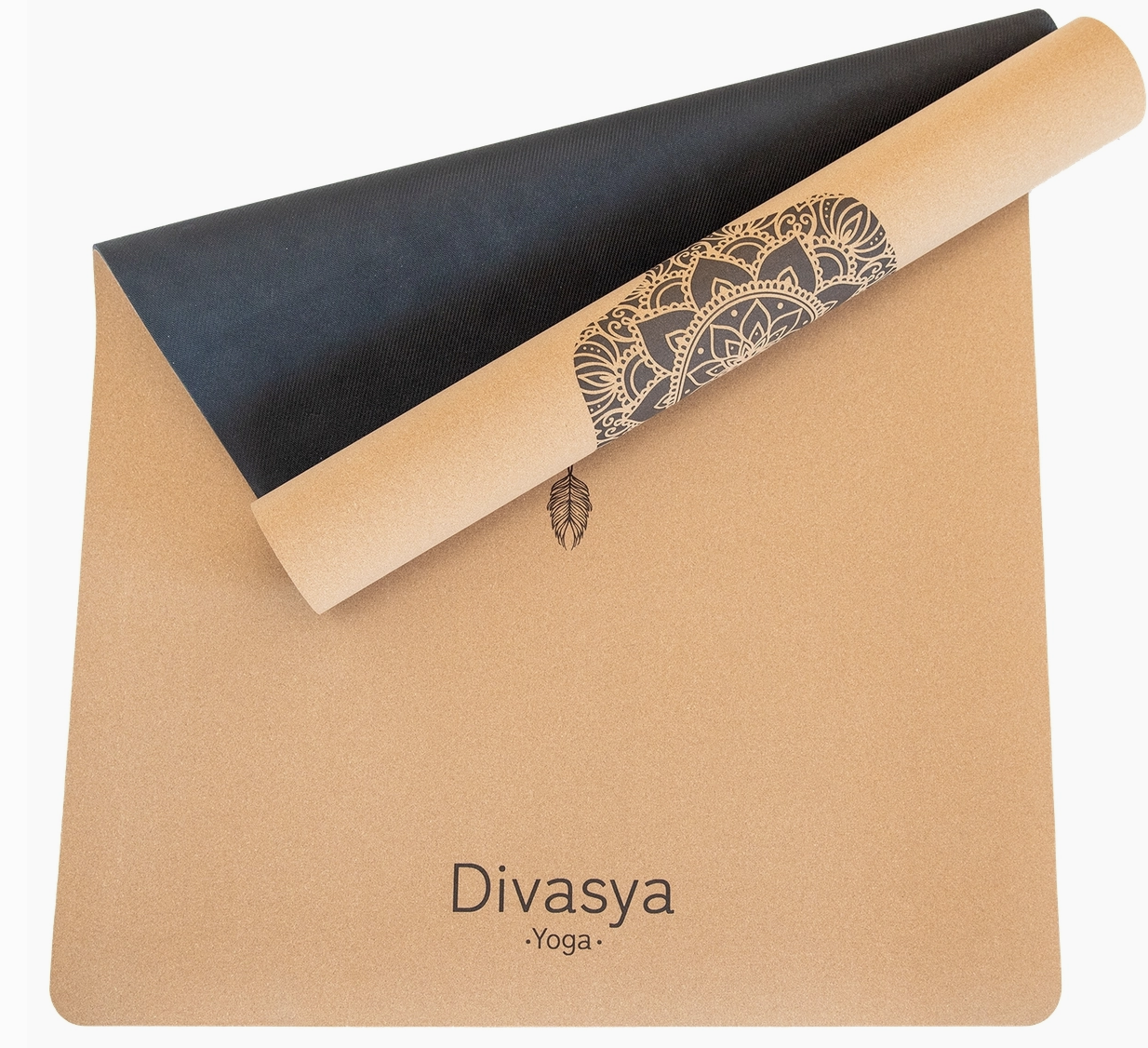 "Neutral" cork and rubber yoga mat
