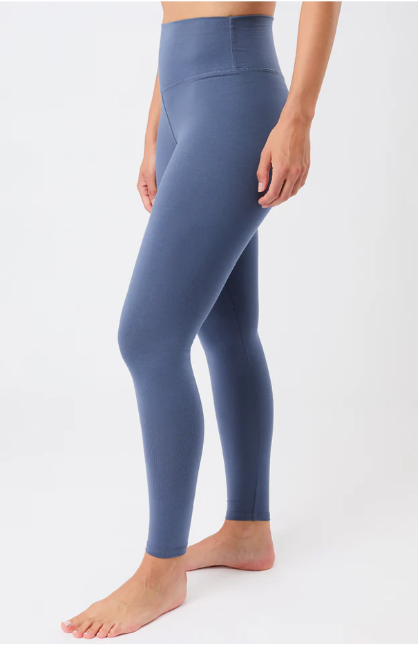 Bedruckte Mandala-Leggings mit hoher Taille und tropischem Blumendruck in Beige-Schwarz-Blau