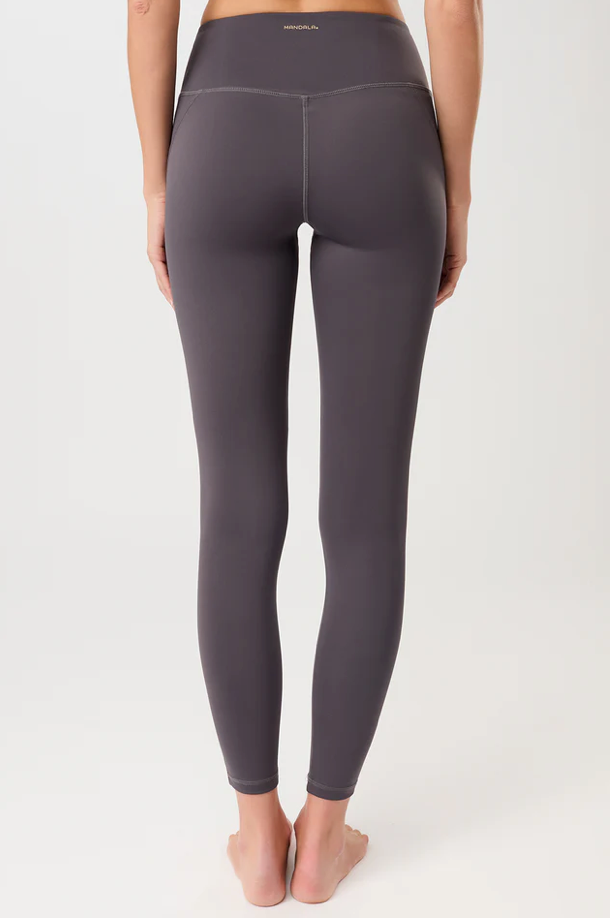 Bedruckte Mandala-Leggings mit hoher Taille und tropischem Blumendruck in Beige-Schwarz-Blau