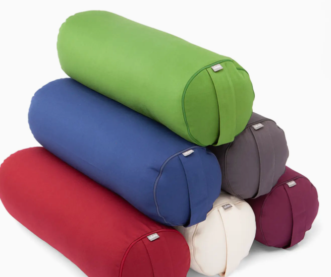 Olive green round spelled bolster