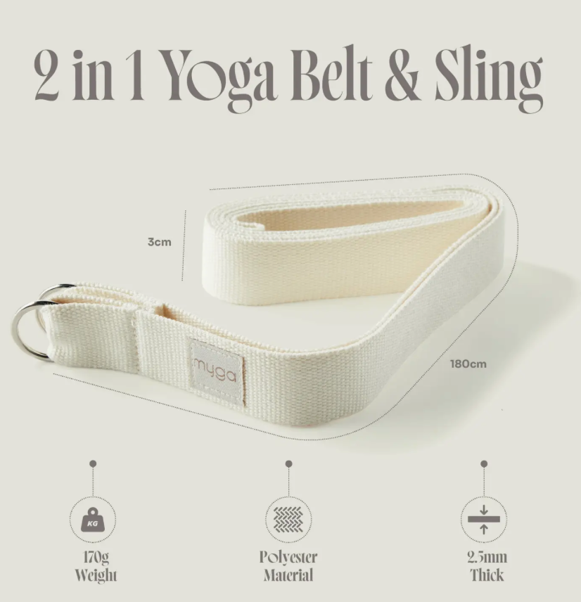 2-in-1 Yoga-Pilates Strap & Mat - Sangle de yoga & transport de tapis - bleu sarcelle