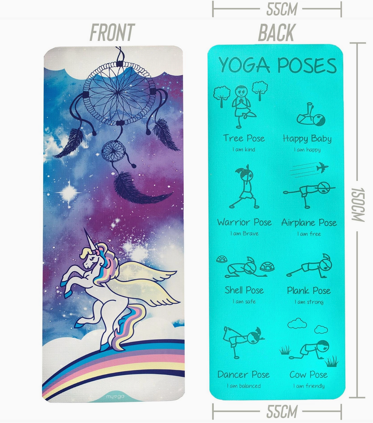 Tapis de Yoga pour enfants - Kids Yogamat "Unicorn - Licorne"