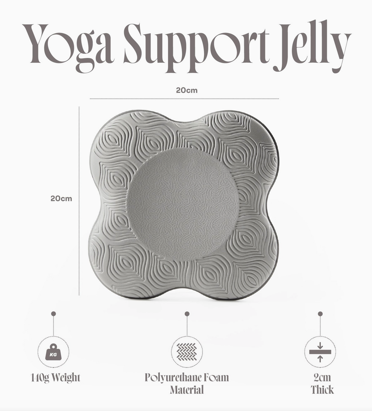 Mini Studio Yoga Mat for Knees: Gray + Strap