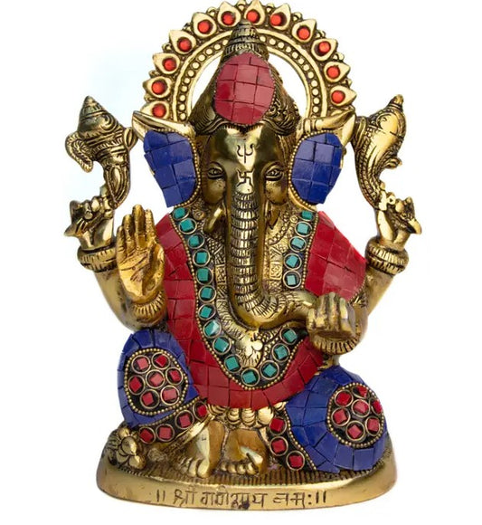 Statue en mosaïque de Ganesha 36.6 cm