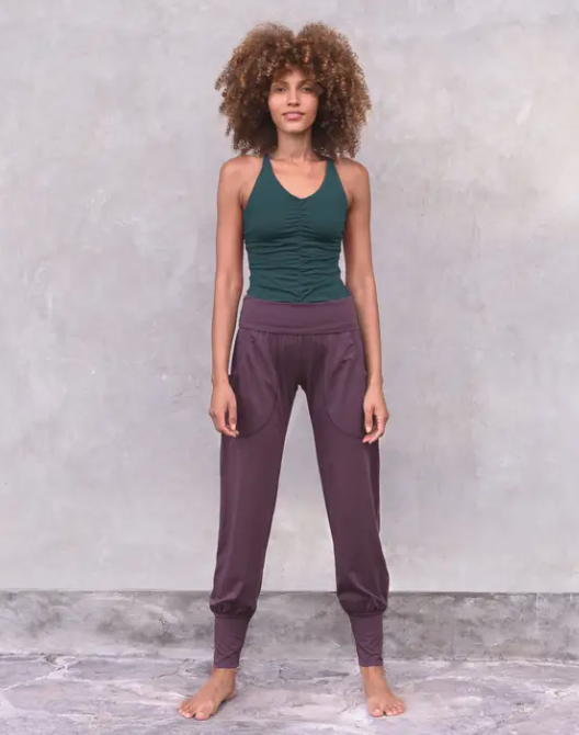 Nicole top with crossed straps - forest green